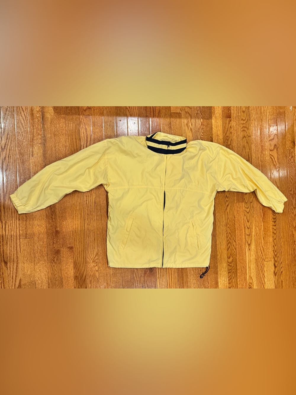 CUTTER & BUCK Jacket Womens Medium Vintage Yellow Full Zip Windbreaker Golf